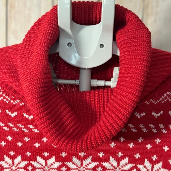 Alpaca Women Turtleneck Loose Print Christmas Long Sweater Dress with Pockets M - Picture 5 of 12